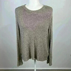 Knapp Studio Tan Long Sleeve Scoop Neck Top Size M